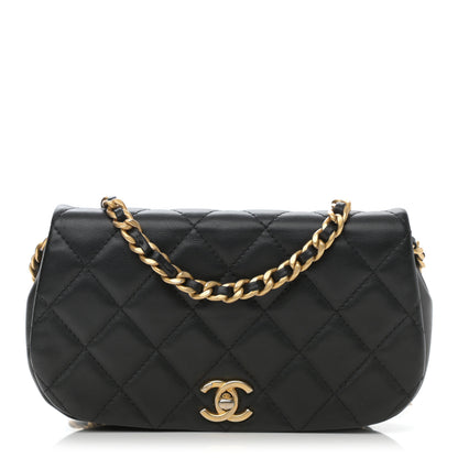 Chanel Calfskin Quilted Coco Mail Clutch With Chain Black 1 of 11