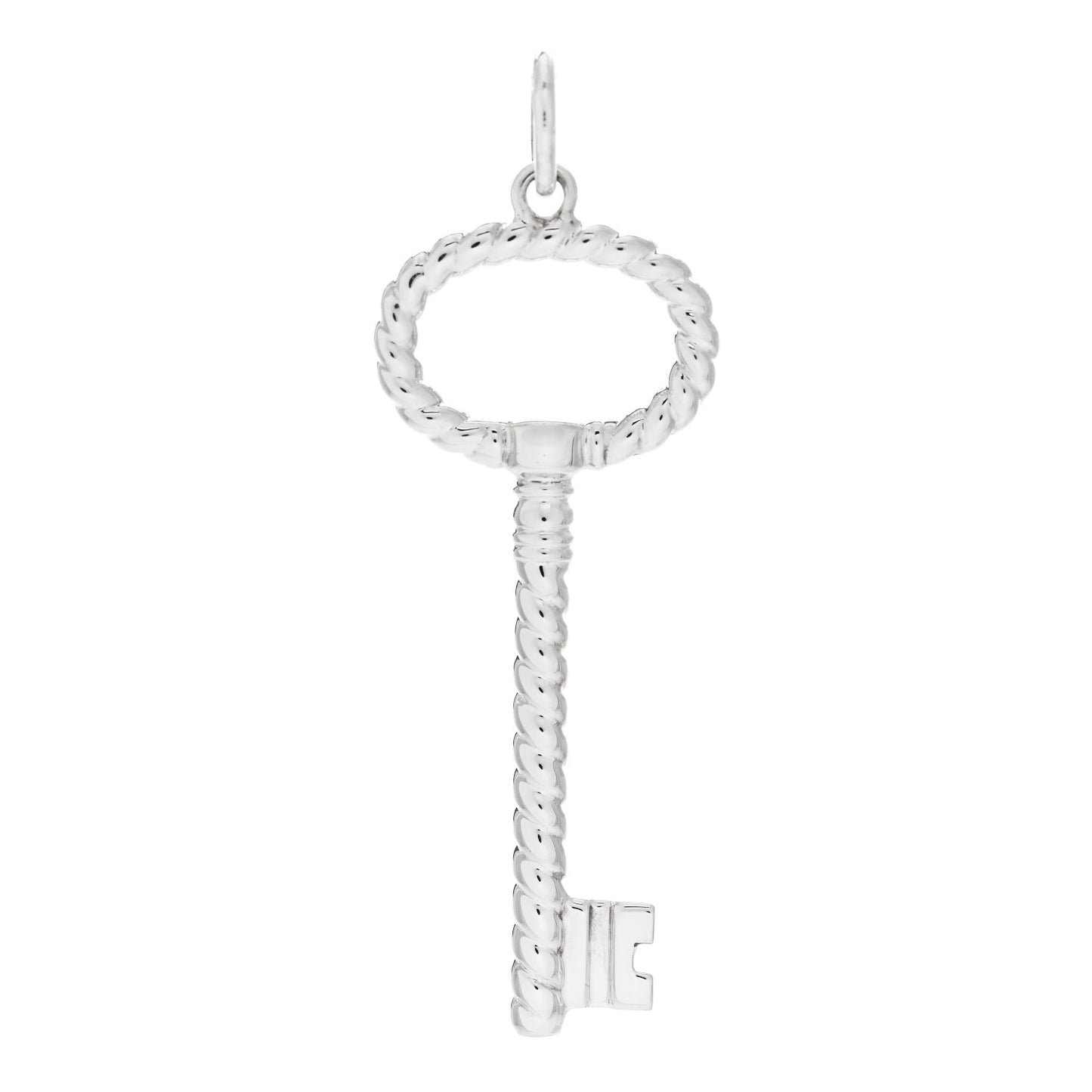 Sterling Silver Twist Oval Key Pendant