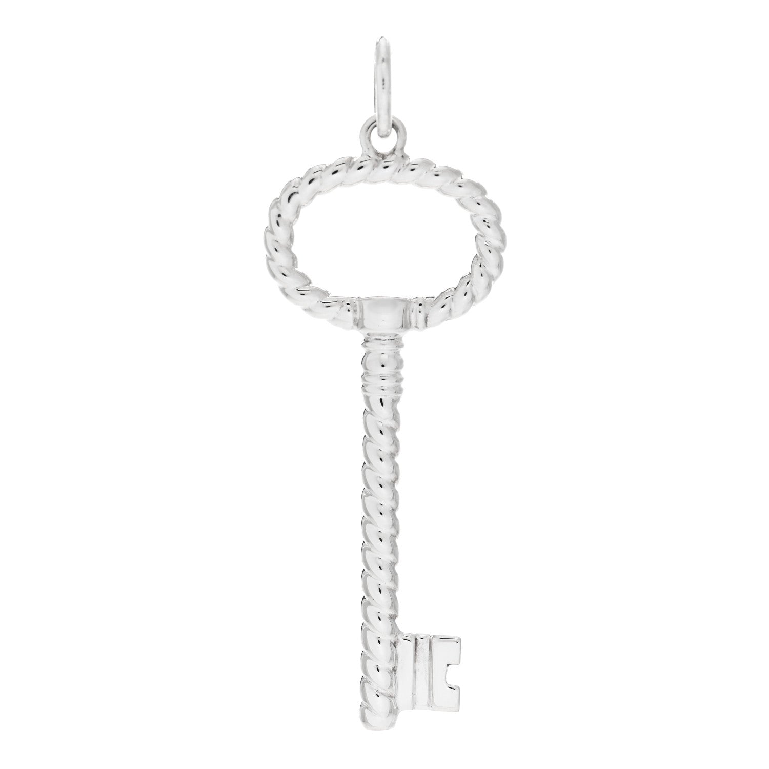 Tiffany Sterling Silver Twist Oval Key Pendant 1 of 4