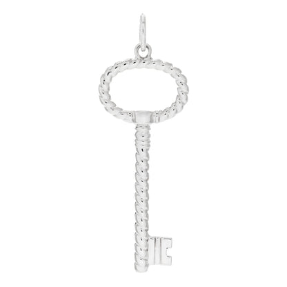 Tiffany Sterling Silver Twist Oval Key Pendant 1 of 4