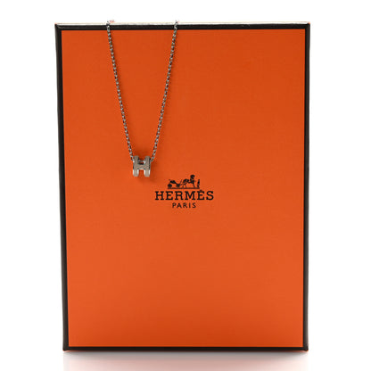 Hermes Palladium Mini Pop H Pendant Necklace Marron Glace 5 of 5