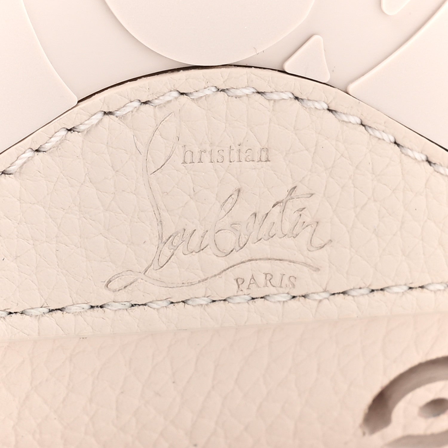 Christian Louboutin Calfskin Loubinthesky Mini Perforated Cabarock Spikes Tote Leche 6 of 10