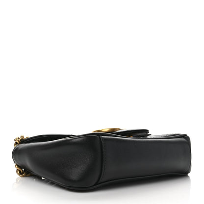 Gucci Calfskin Matelasse Mini GG Marmont Shoulder Bag Black 4 of 11