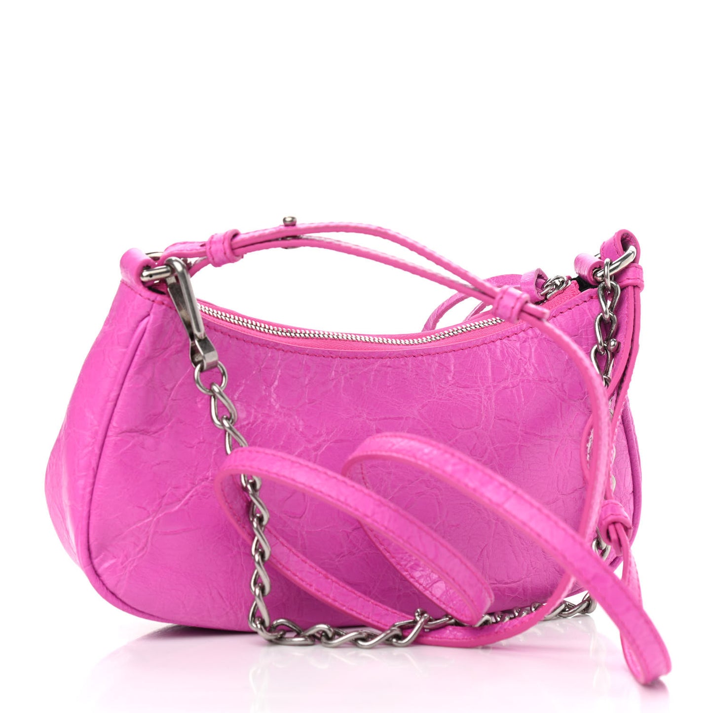 Agneau Arena Le Cagole Mini Purse With Chain Lipstick Pink