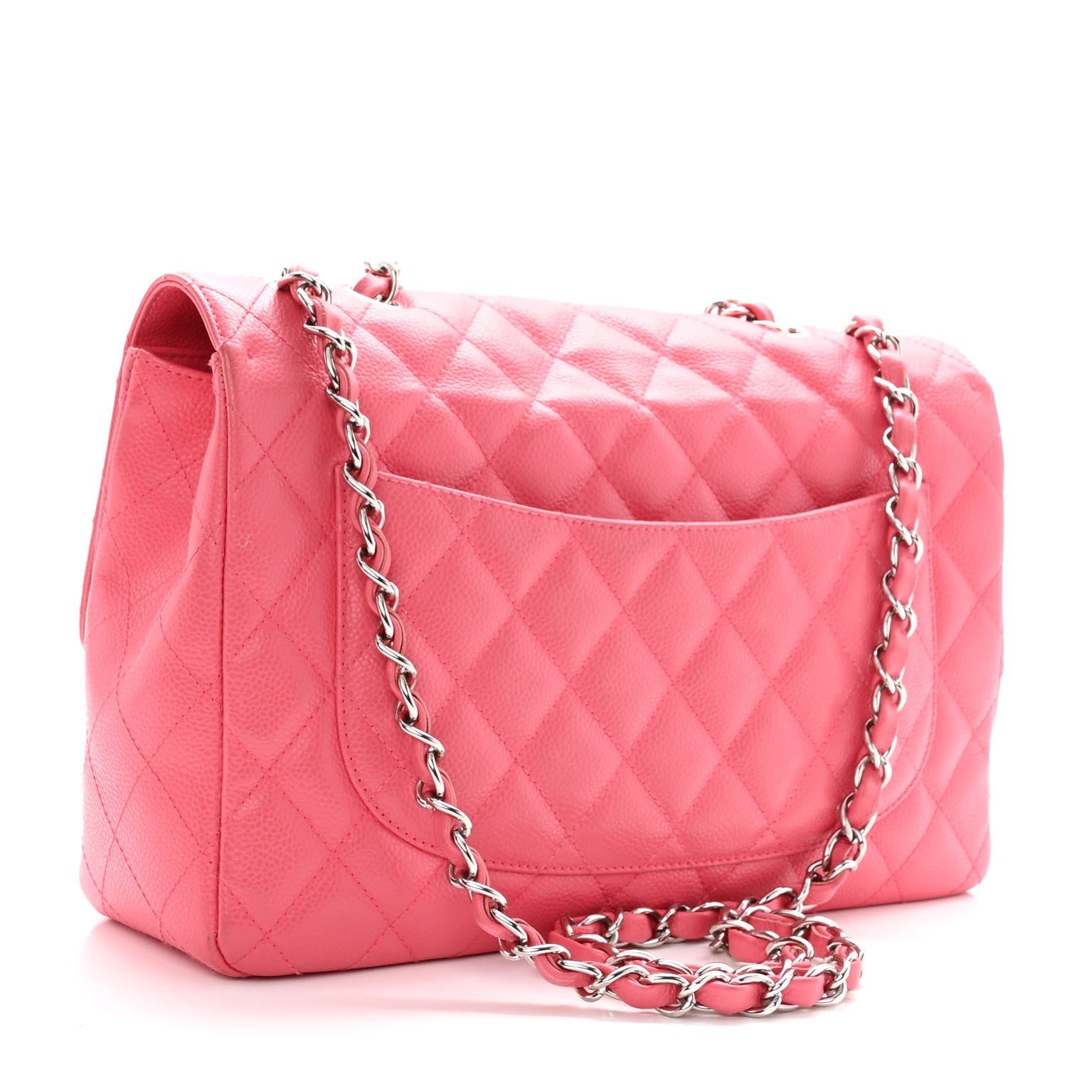 Chanel Caviar Quilted Jumbo Double Flap Pink 3 of 12