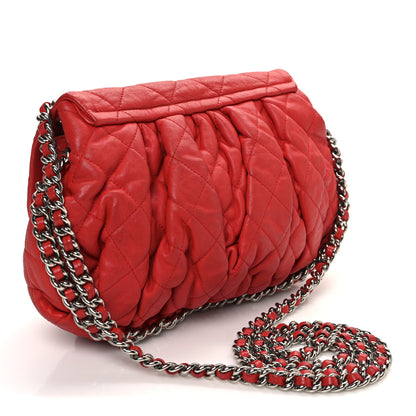 Chanel Washed Lambskin Quilted Medium Chain Around Messenger Red 2 of 10