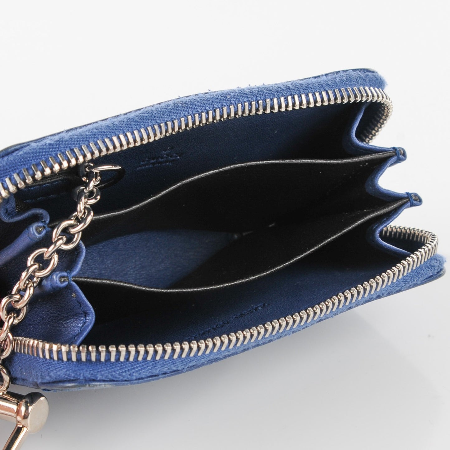 Microguccissima Zip Around Key Ring Coin Purse Blue Sapphire