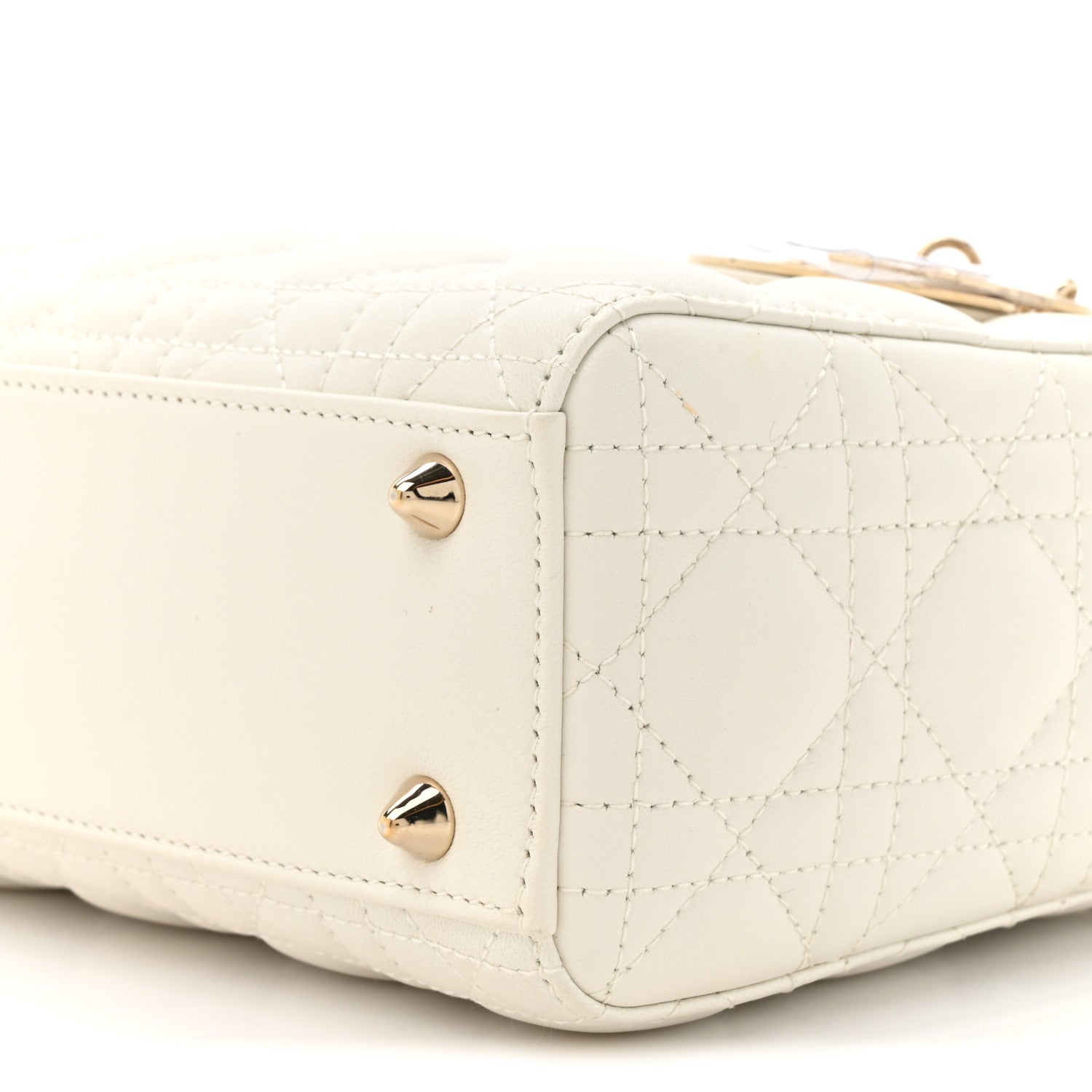 Christian Dior Lambskin Cannage Small My ABCDior Lady Dior White 9 of 11