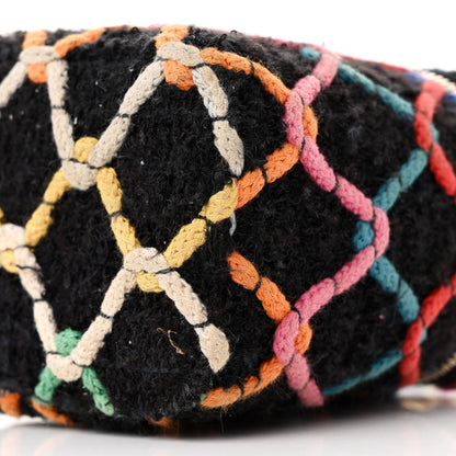 Chanel Tweed Diamond Threaded CC Pearl Crush Mini Vanity Case With Chain Black Multicolor 10 of 14