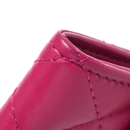 Chanel Aged Calfskin Quilted Reissue Flap Card Holder Fuchsia 11 of 12