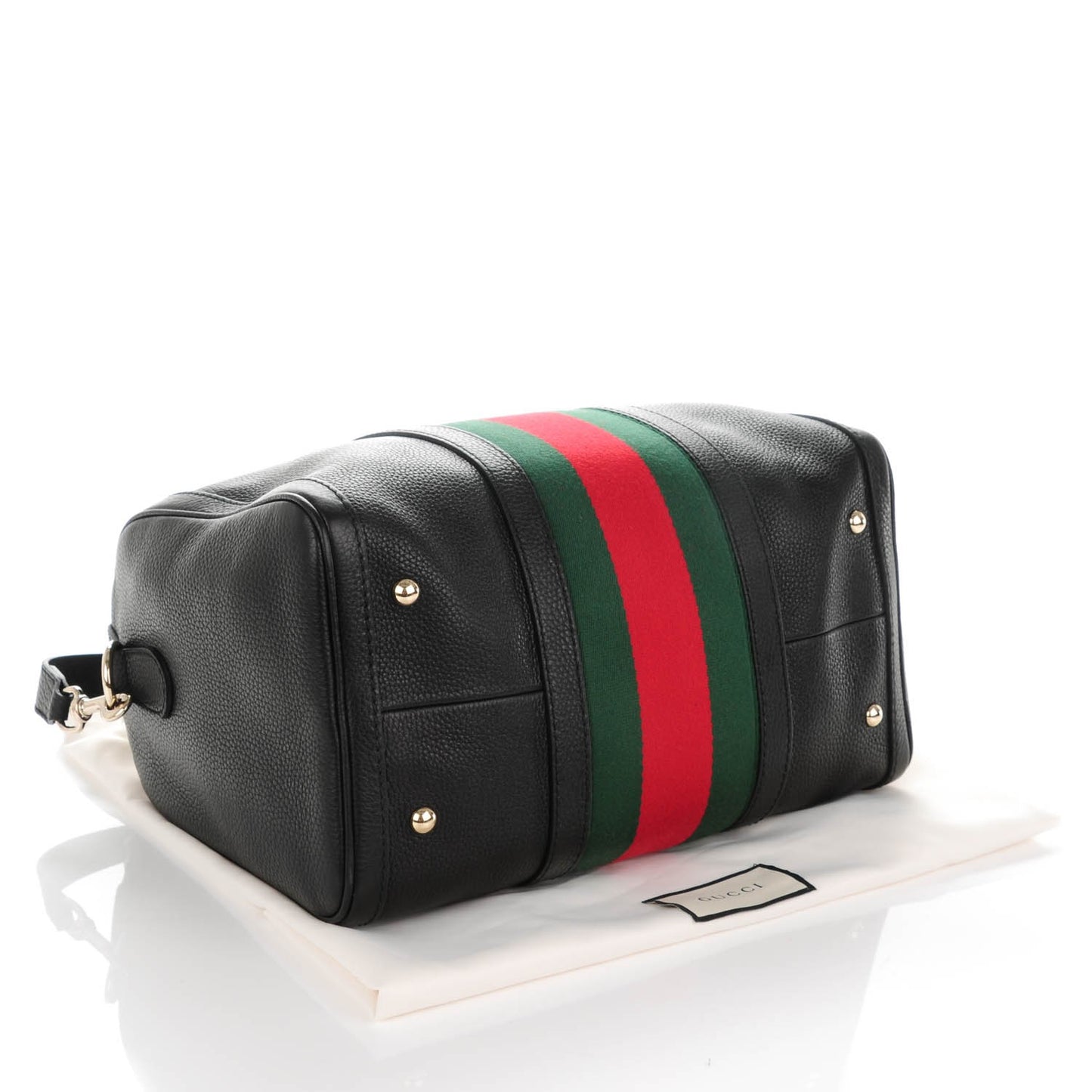 Calfskin Vintage Web Medium Boston Black