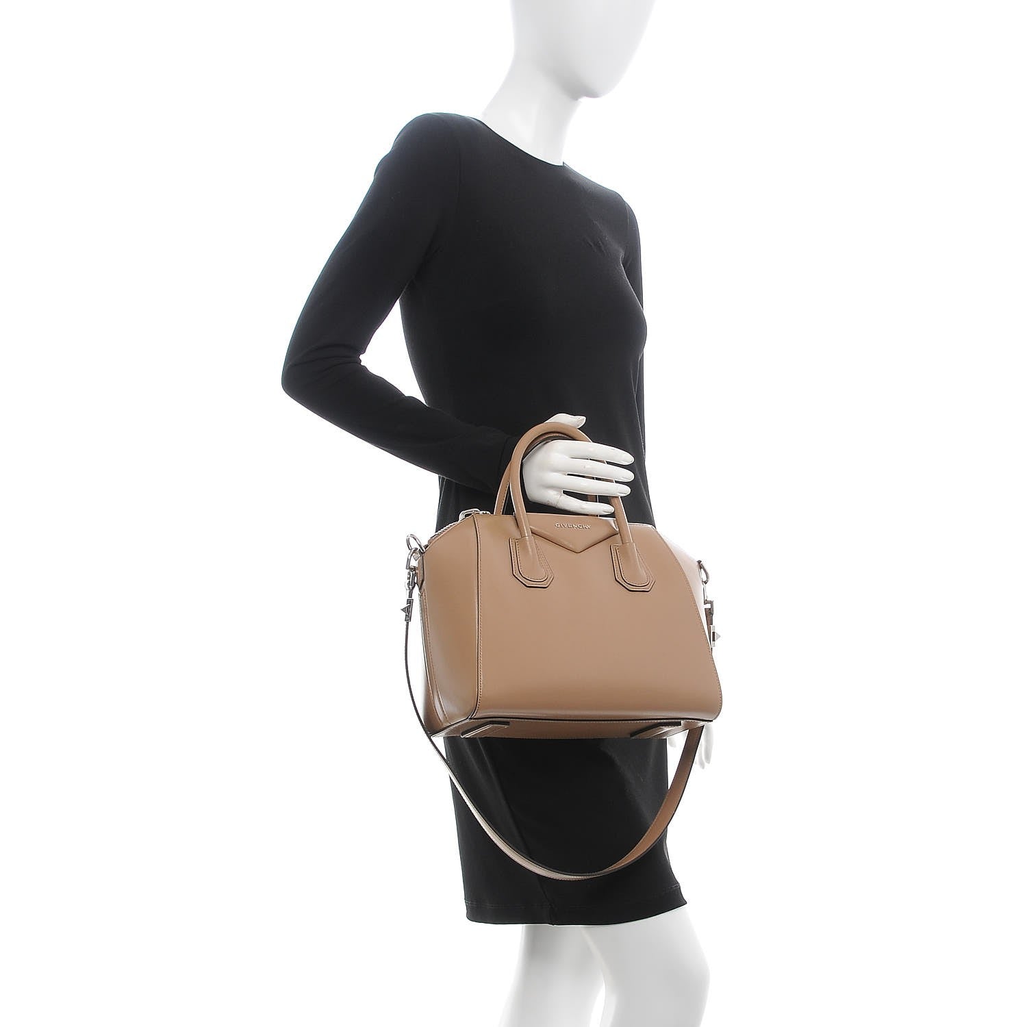 Givenchy Shiny Lord Calfskin Small Antigona Dark Beige 3 of 10
