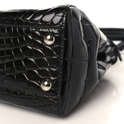 Fendi Crocodile Mini Peekaboo Iconic Satchel Black 9 of 10