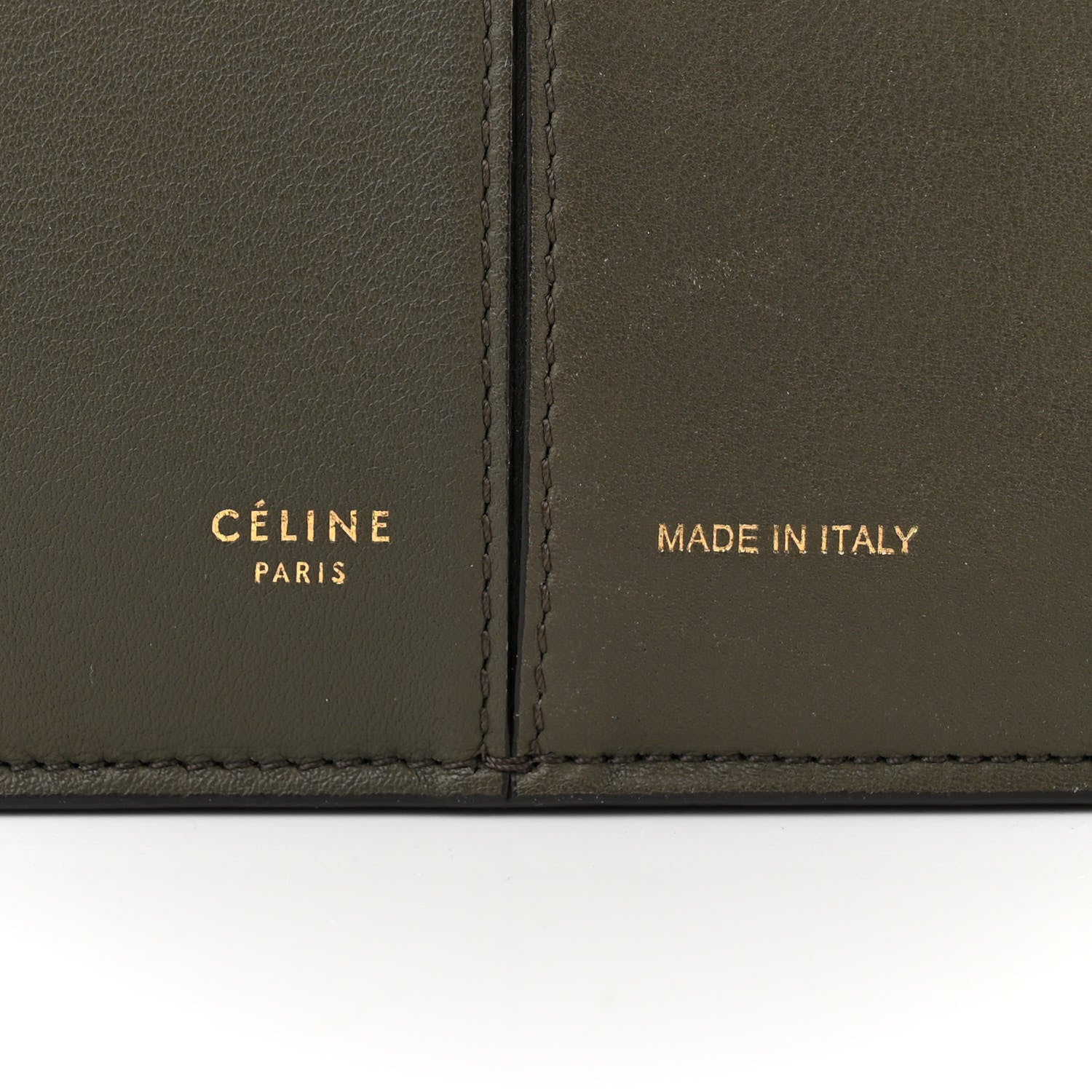 Celine Calfskin Small Tri-Fold Shoulder Bag Dark Green 6 of 11