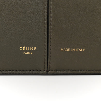 Celine Calfskin Small Tri-Fold Shoulder Bag Dark Green 6 of 11