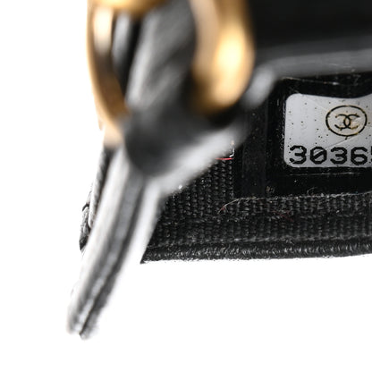 Chanel Shiny Goatskin Quilted Chanel 19 Card Holder On Chain Black 7 of 8
