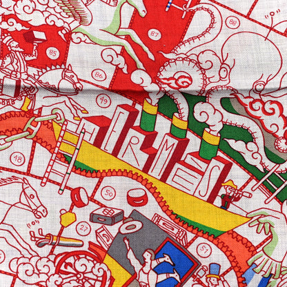 Hermes Cashmere Silk L'Epopee D'Hermes Shawl 140 Gris Chine Rouge Multicolor 5 of 6