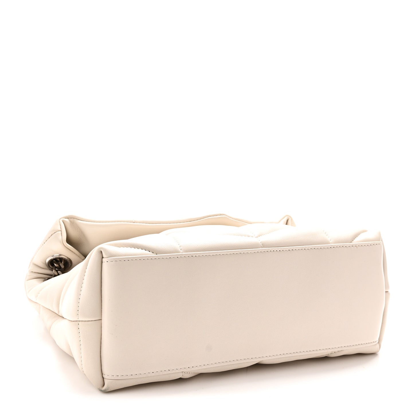 Lambskin Quilted Small Loulou Puffer Monogram Chain Satchel Crema Soft