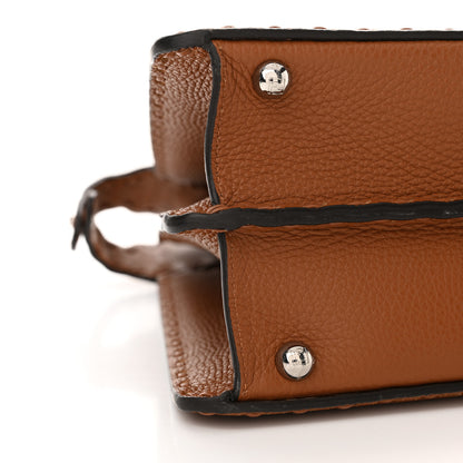 Fendi Cuoio Romano Selleria Bi-Color Medium Peekaboo Iconic Satchel Mou Deserto 10 of 11