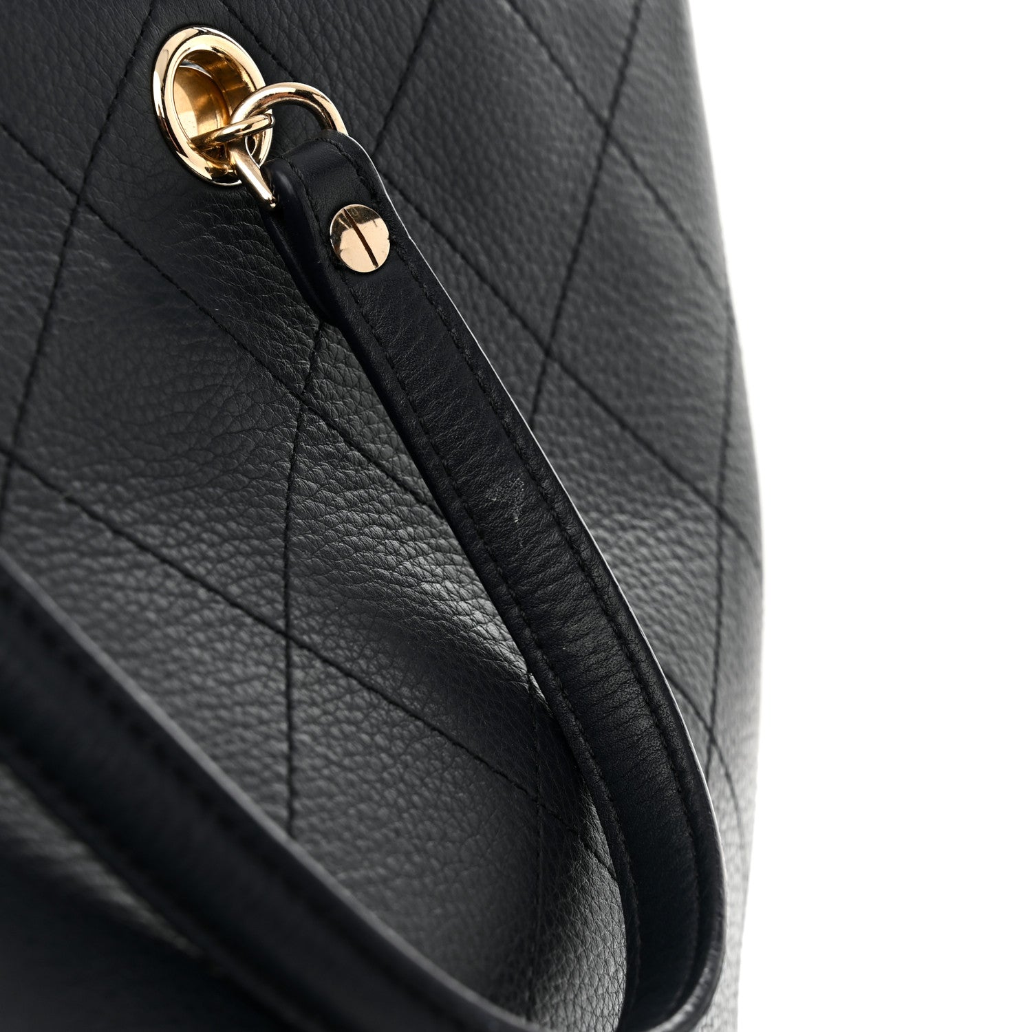 Chanel Bullskin Stitched Large Shopping Bag Black 11 of 11