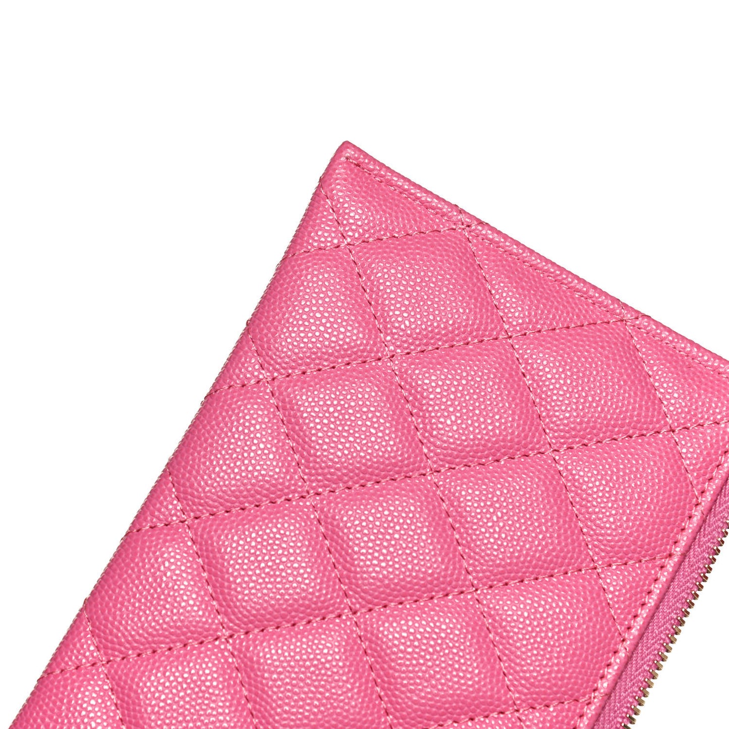 Caviar Quilted Classic Zip Pouch Pink