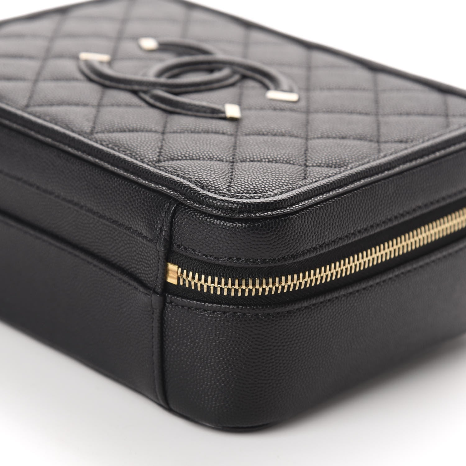 Chanel Caviar Quilted Medium CC Filigree Vanity Case Black 7 of 11