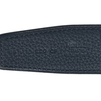 Hermes Box Togo 32mm Au Carre H Belt 85 34 Black Bleu de Prusse 5 of 8