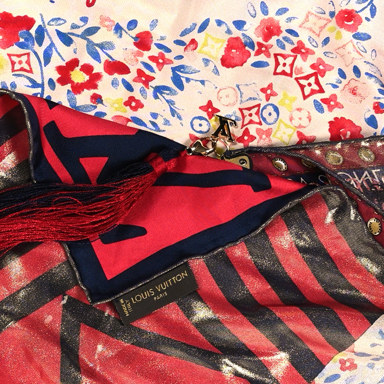 Louis Vuitton Silk Tassel Scarf 3 of 4