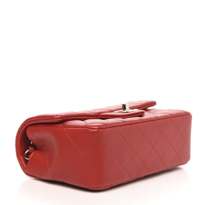Chanel Lambskin Quilted Mini Rectangular Flap Red 4 of 9