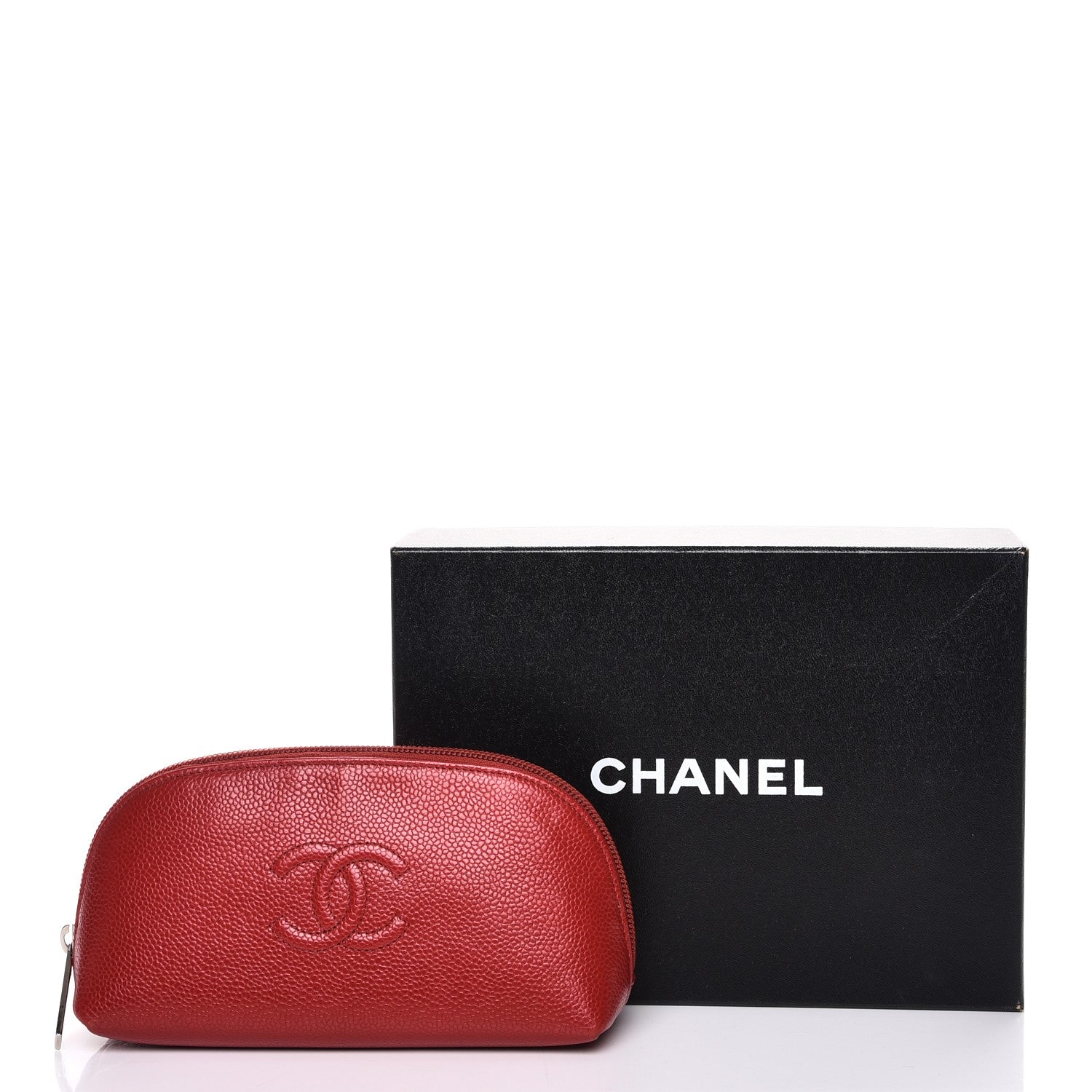 Chanel Caviar Timeless CC Cosmetic Pouch Red 9 of 9