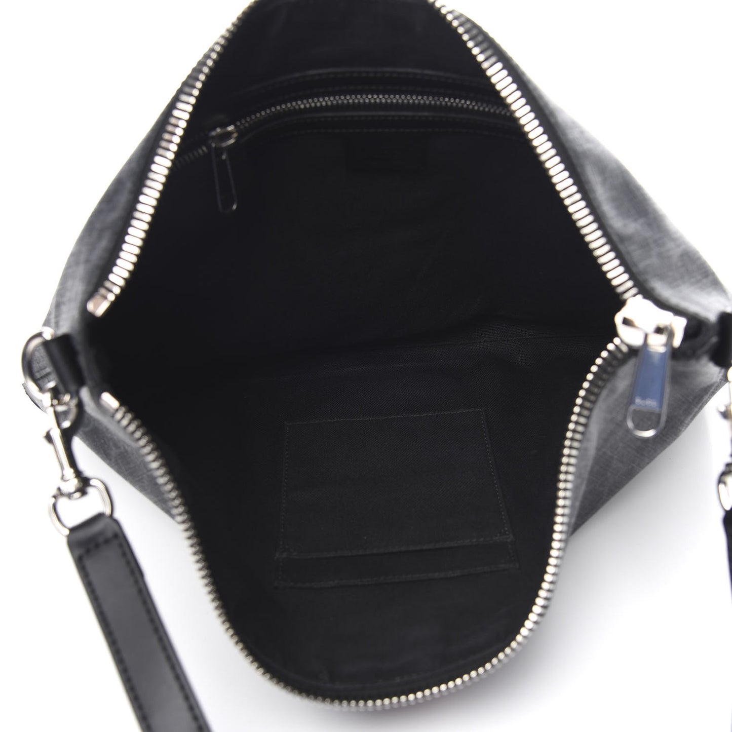 Soft GG Supreme Monogram Appia Calfskin Web East West Messenger Bag Black Grey