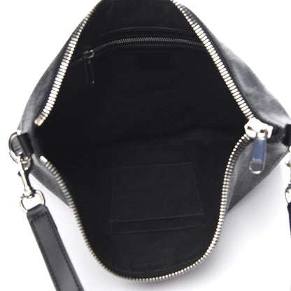 Gucci Soft GG Supreme Monogram Appia Calfskin Web East West Messenger Bag Black Grey 4 of 9