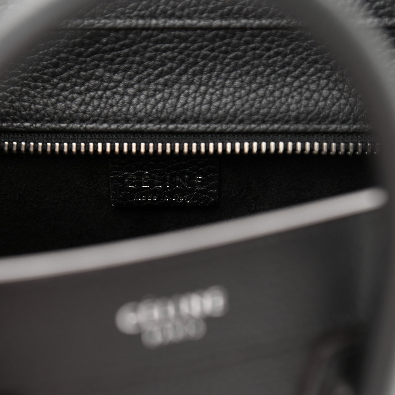 Celine Drummed Calfskin Nano Luggage Black 5 of 8