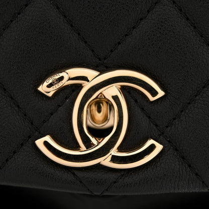 Chanel Calfskin Quilted Medium Duma Pockets Drawstring Backpack Black 11 of 11