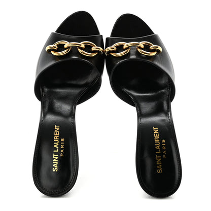 Saint Laurent Calfskin New Belfagor Sexy 95mm Mules 38 Black 2 of 10