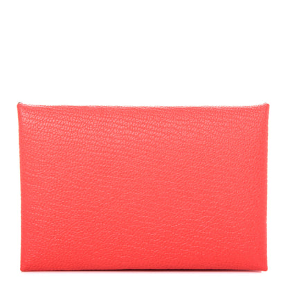 Hermes Chevre Mysore Verso Calvi Card Case Rose Texas Quebracho 1 of 7