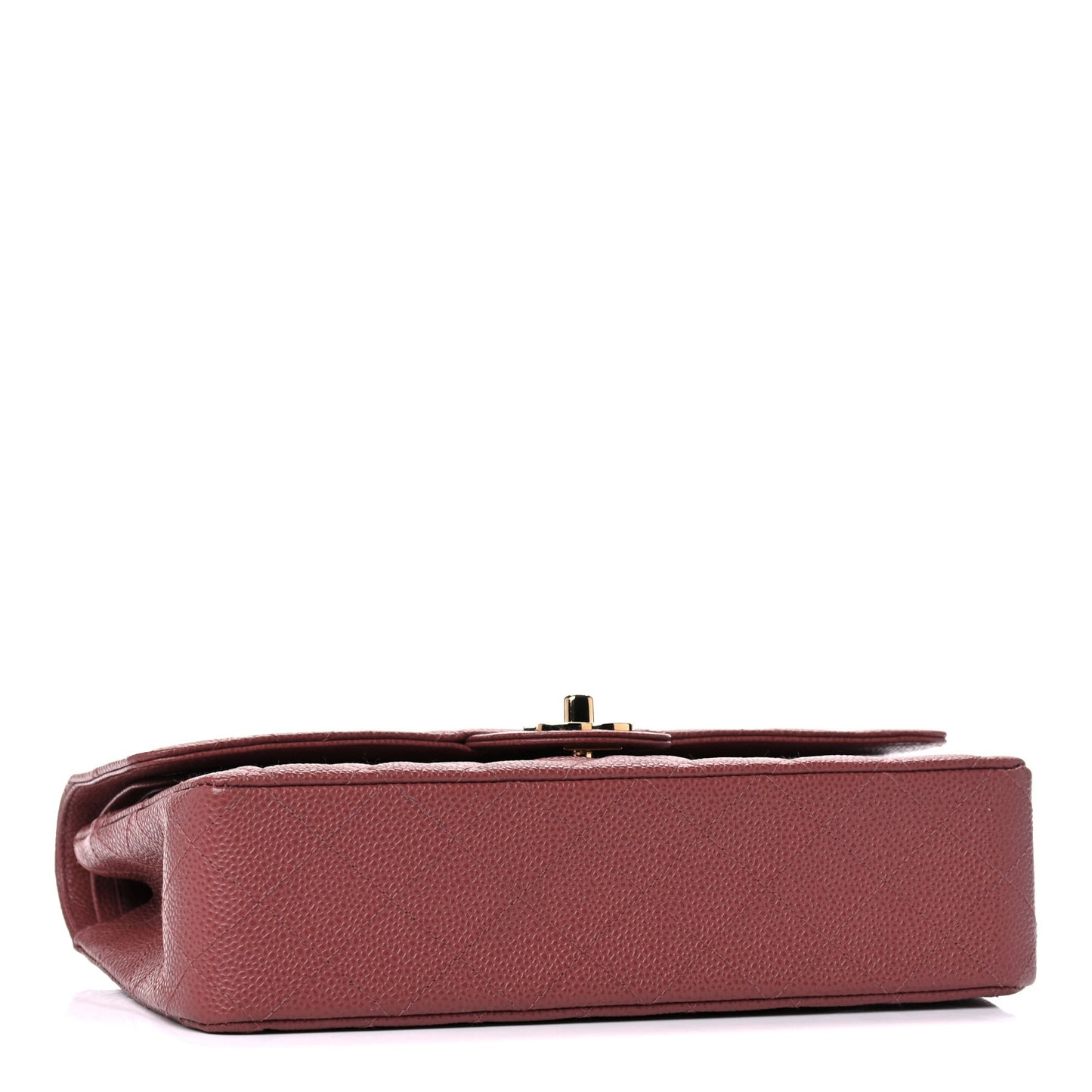 Caviar Quilted Medium Double Flap Red