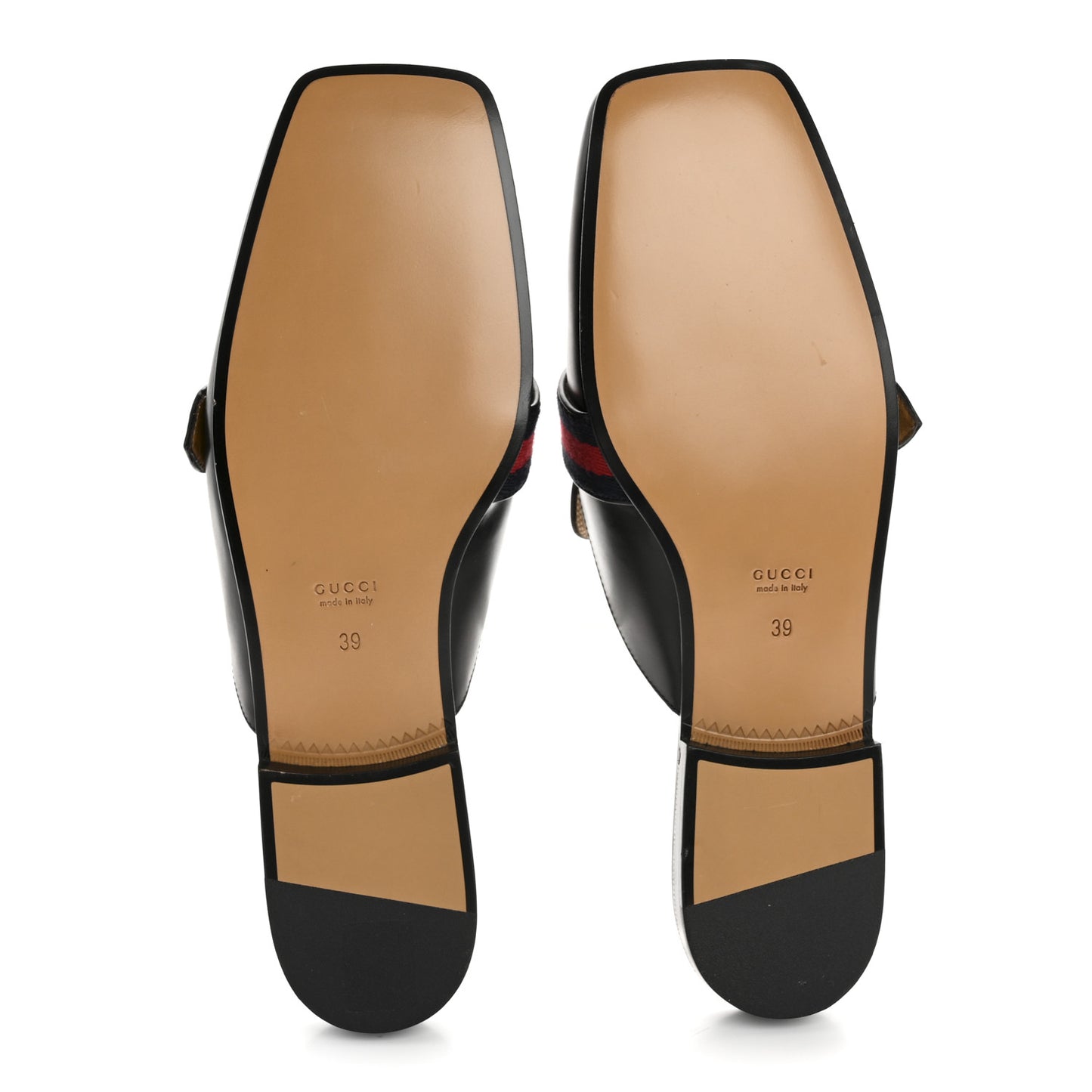 Calfskin Web Womens Peyton GG Slippers 39 Black