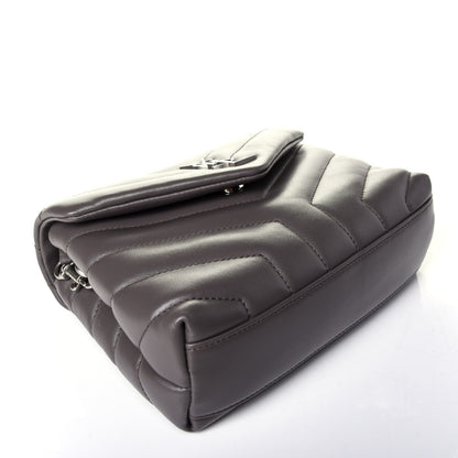 Saint Laurent Calfskin Y Quilted Monogram Toy Loulou Crossbody Bag Earth 4 of 9