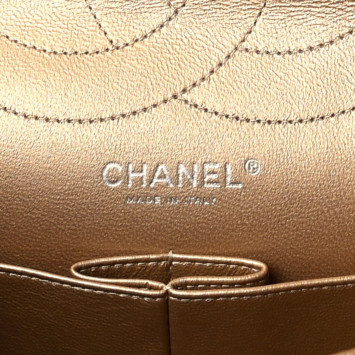 Metallic Aged Calfskin Quilted 2.55 Reissue 227 Flap Gold