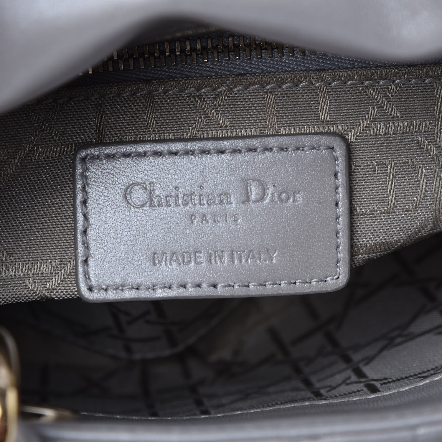 Christian Dior Metallic Lambskin Cannage Mini Lady Dior Grey 5 of 9