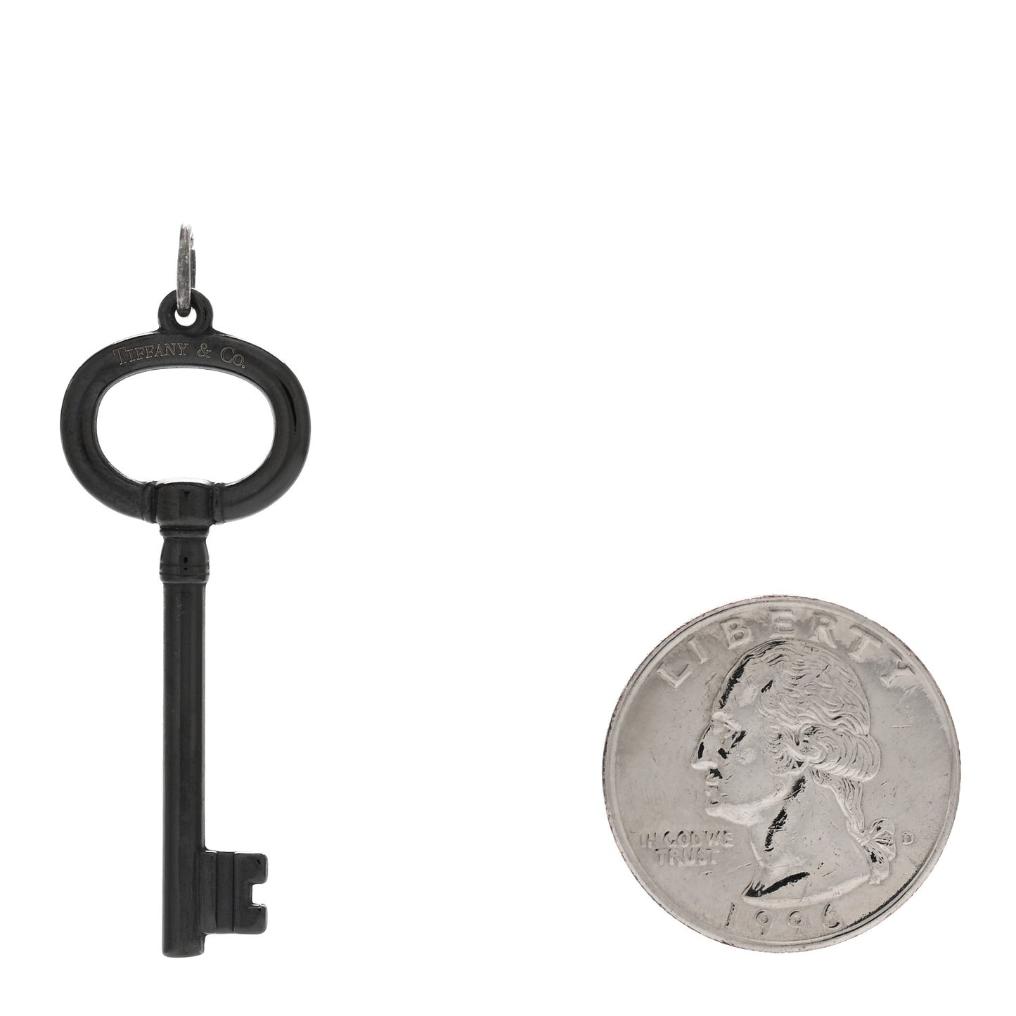 Black Titanium Oval Key Pendant