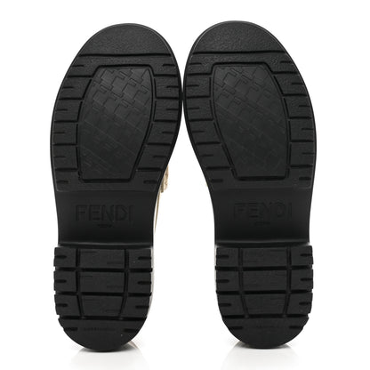 Fendi Vitello Abrasivato Fendigraphy 50mm Loafers 38.5 Blanco Babe 5 of 9