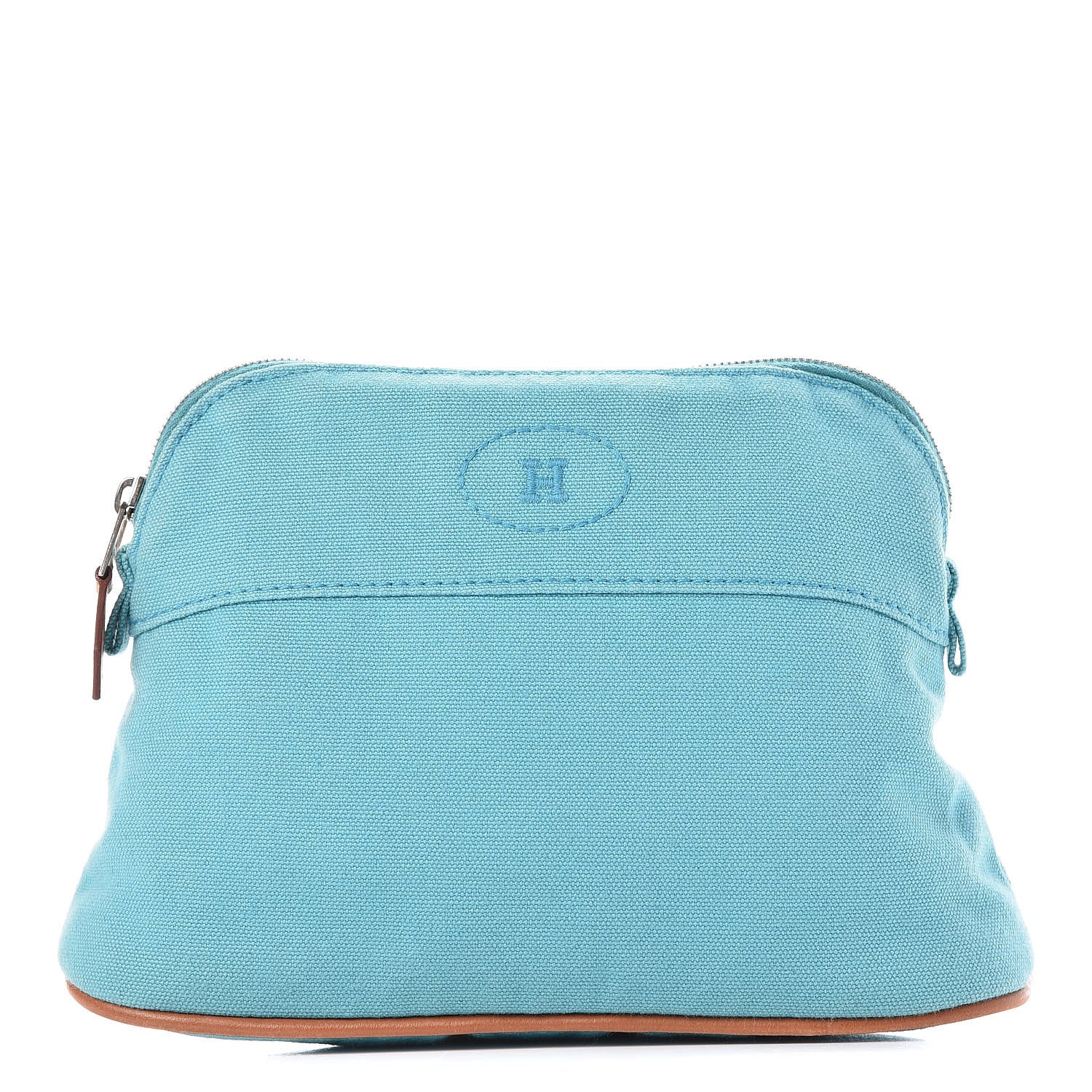 Hermes Cotton Canvas Mini Bolide Travel Cosmetic Pouch Bleu Horizon 1 of 14