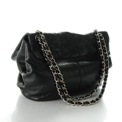 Chanel Shiny Lambskin Quilted Large Trianon Messenger Flap Black 3 of 8