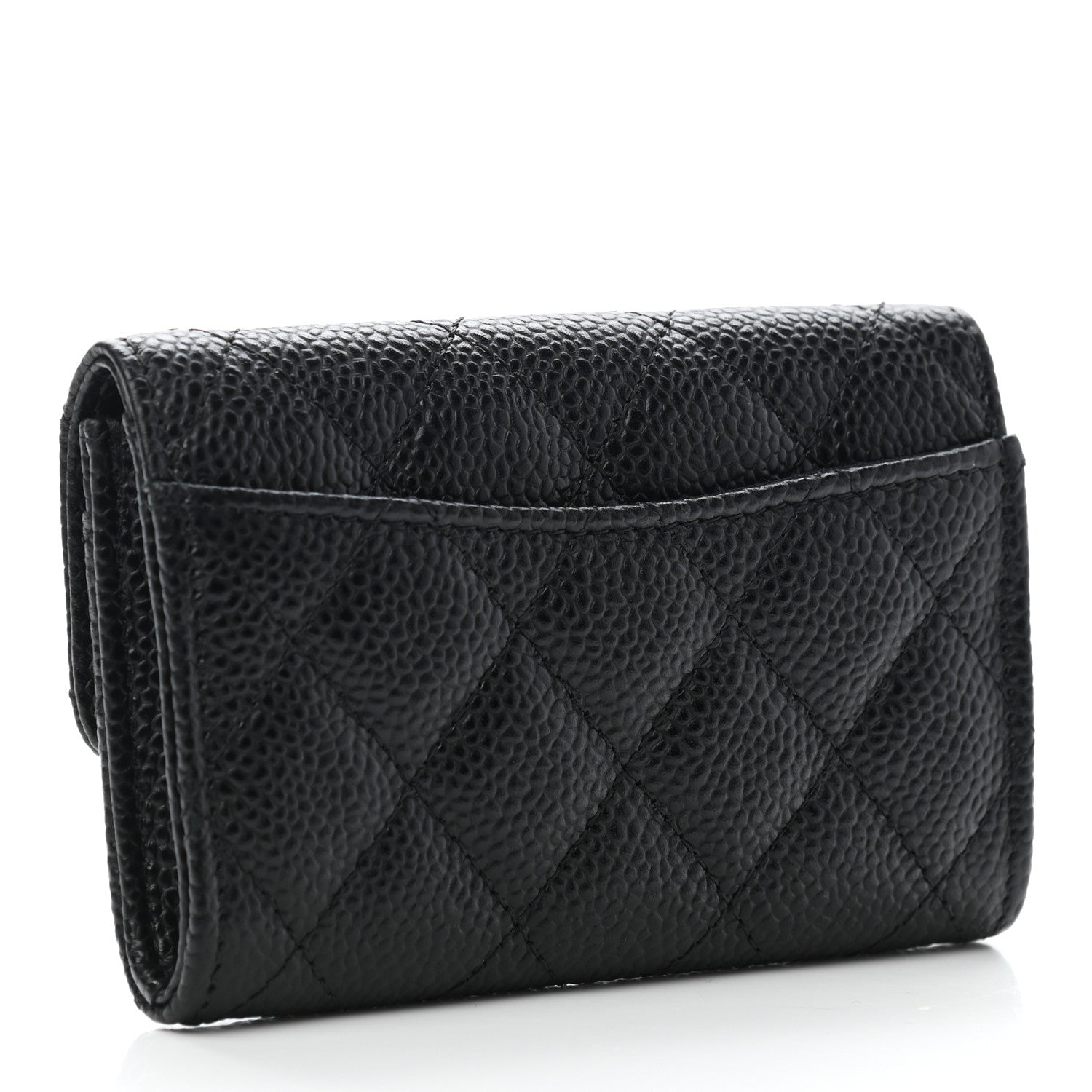 Chanel Caviar Quilted Flap Card Holder Wallet Black 3 of 8