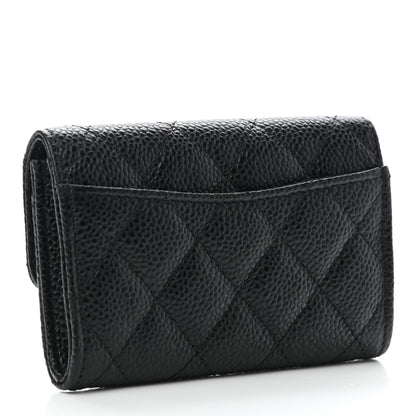Chanel Caviar Quilted Flap Card Holder Wallet Black 3 of 8