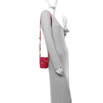 Chanel Caviar Quilted Twist Your Buttons Mini Bucket Bag Fuchsia 2 of 10