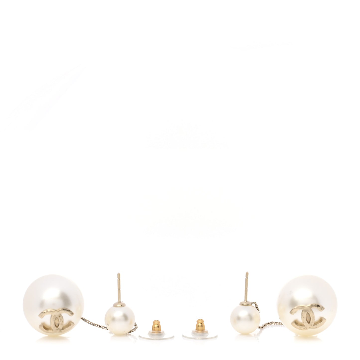 Pearl CC Dangle Earrings Gold