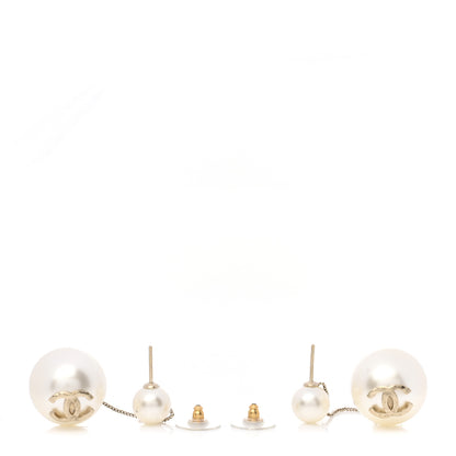 Chanel Pearl CC Dangle Earrings Gold 3 of 4